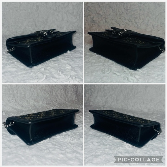 Gucci GG Denim Monogram Super Mini Dionysus Shoulder Crossbody Bag Black 476432 - Picture 14 of 17